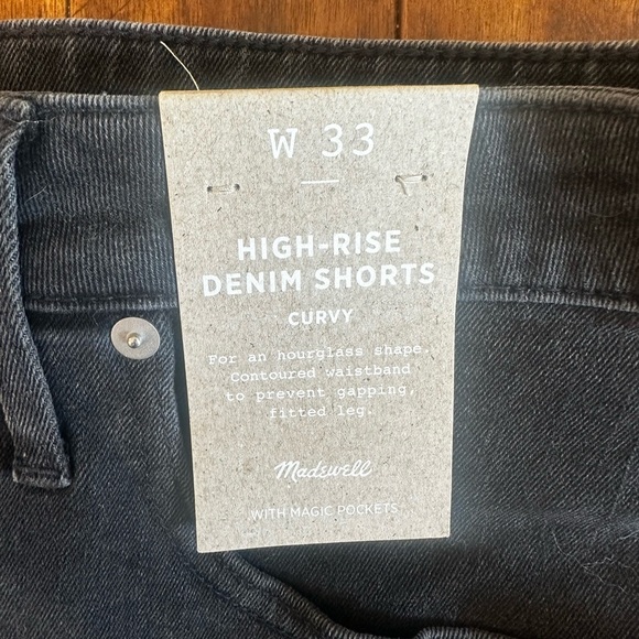 Madewell Black Jean Shorts Curvy High Rise - Picture 6 of 8